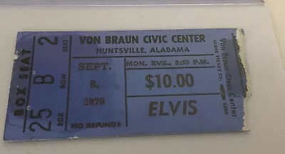 Elvis Concert Ticket Not Stub / Sept 6 1976 / Evening Show / Huntsville Alabama • $256.37