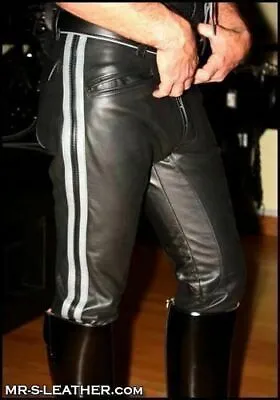 Men's Real Leather Pant Punk Kink Jeans Trousers BLUF Pants Bikers Breeches Cuir • $120.99
