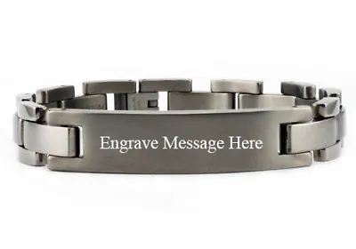 Titanium Men's Classic Identification Bracelet Satin Finish 8.5  FREE ENGRAVING • $19