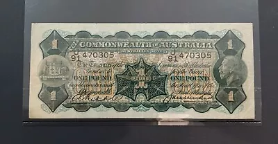 1927 1 Pound Australian Note Riddle Heathershaw Circulated Grade .99 Start • $72.88