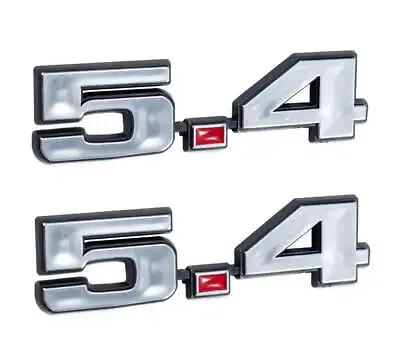 Ford Mustang 5.4 331 Stroker Engine Emblems Chrome & Red 4.75  X 1.25  - Pair • $21.58