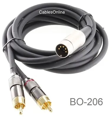 CablesOnline 6 Ft 5 Pin DIN To 2-RCA  Audio Cable BO-206 • $23.95