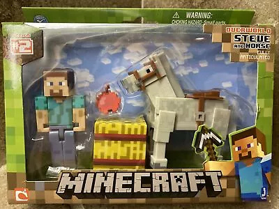 Jazwares 2014 Minecraft Steve With White Horse Action Figure RARE! • $17.99