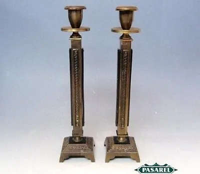 $350 • Buy Superb Pair Of Hakuli Brass Candlesticks Israel 1950's