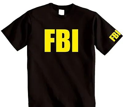 FBI Fancy Dress Costume T-shirt With FBI Arm Print -  STAG Joke Gimmick T Shirt • £11.95