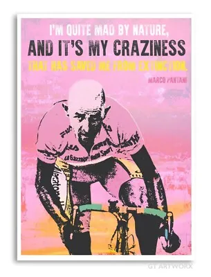 £6 • Buy Pantani Giro D Italia Cycling Unframed Cycling Print