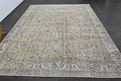 Oushak Turkish Vintage Rug 9x11 Kilim Rug Anatolian Handmade Boho Decor BEIGE • $960