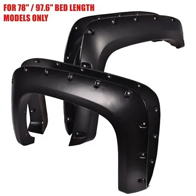 4pcs Rivet Fender Flares Pocket Style Fit For 07-14 Silverado 1500 2500hd/3500hd • $83.80