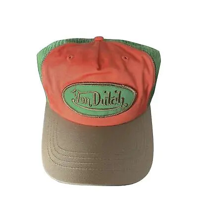 Von Dutch Men Hat Trucker Vintage SnapOn Cap Mesh Green • $21.95