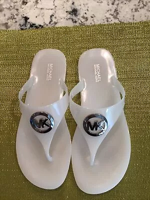 Michael Kors MK WomensLillie Jelly Thong Flat Slide Sandals PVC CLEAR SZ 8  NWOB • $65.99