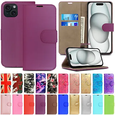 Case For IPhone 15 14 13 12 11 XS Max XR 7 8 Plus SE Leather Flip Magnetic Cover • £2.90