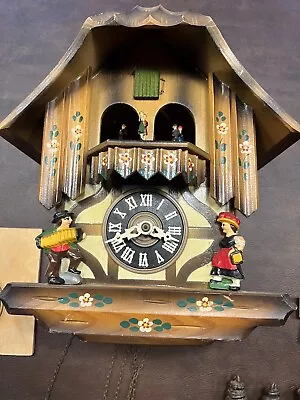 Vintage Cuckoo Clock Chalet Style Musical With Platform Dancers • $65