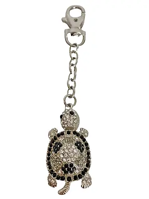 £4.99 • Buy Turtle Diamanté Rhinestone Keyring Keychain Silver Metal Charm, Moving Parts