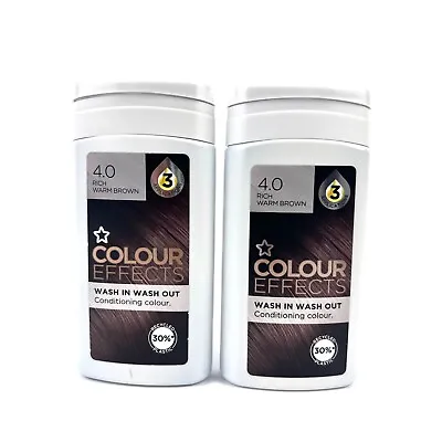 2 X Rich Warm Brown Colour Wash In Wash Out Conditioning Colour -4.0 • £11.40