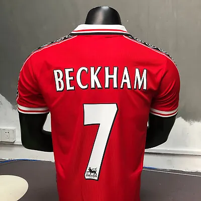 1998-99 Manchester United Home Retro Football Shirt #7 David Beckham All Size • £30.60