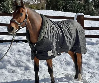 Indoor Horse Stable Rugs - New - Fleece Collar 200g Black And Grey 5'6 • £24.99