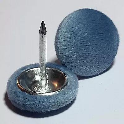 Upholstery Buttons Sky Blue Velvet Upholstery Nail Back Button 18mm And 23mm • £3.25