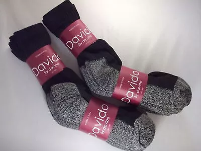 Davido Mens Socks Crew Made In Italy 100% Cotton 6 Pair Black/gray Size 9-11 • $19.50