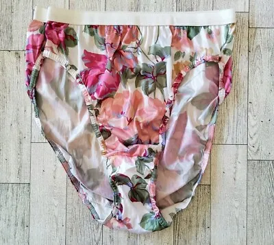 JOCKEY For Her Floral Polyester Satin Vintage 90s Luxury High-Leg Brief Panties • $136.76