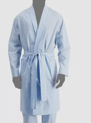 $50 Club Room Men's Blue Gingham Woven Robe Size S/M • $16.38