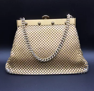 Whiting And Davis Bags Gold Tone Metal Mesh Vintage Handbag Chain Strap USA • $12.19