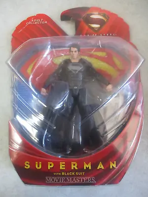 Sealed Moc 2013 Superman Man Of Steel Black Suit Movie Masters 6  Figure Mattel • $9.99