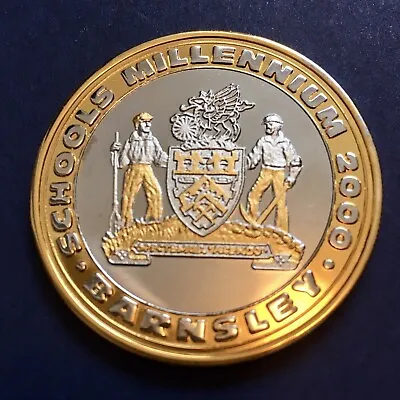 2000 Millennium UK Uncirculated Coin 4cm / 40mm Gold Silver Coloured Barnsley • £5