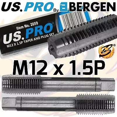 US PRO M12 X 1.5P Taper & Plug Set (Tap & Die) M12 X 1.5 Pitch Taper Plug • £4.45