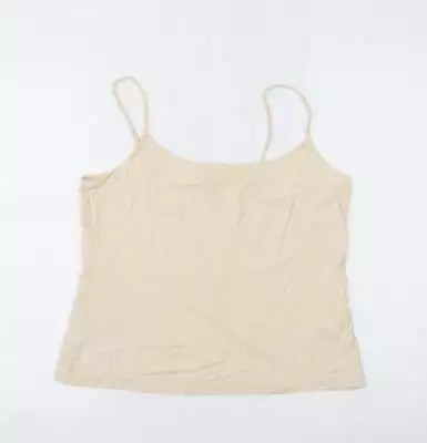 Marks And Spencer Womens Beige Viscose Camisole Tank Size 16 Crew Neck • £5.50