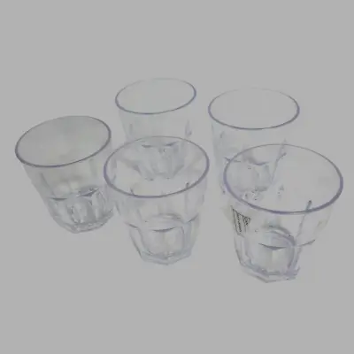 6pk Acrylic Tumblers Reusable 280ml Glass Clear Effect Plastic Drink Party • £8.97