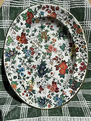 Vintage Daher Decorated Ware Tin Victorian Print Bowl Scalloped Tray • $15