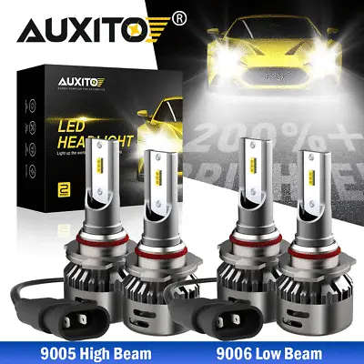 AUXITO 9005 9006 LED Combo Headlight Bulbs High Low Beam Kit 6000K White 18000LM • $38.99