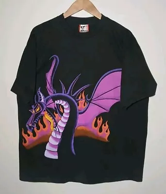 Vintage Disney Designs Maleficent T-Shirt OSFA Villains 90s Movie Promo  • $999