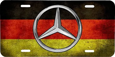 Mercedes Logo Distressed German Flag Look Vehicle License Plate Auto Car Tag • $19.95