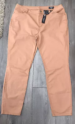 Denim @ Tu Tan Rust Brown Skinny Stretch Jeans Chinos UK 20 Regular New Tags • £14.99