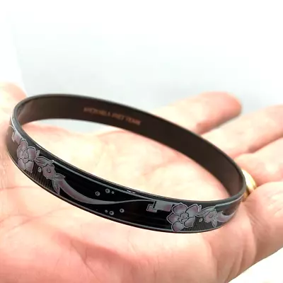 Michaela Frey Team (Now Freywille)  Enamelled Floral Bangle Bracelet Signed • $43.52