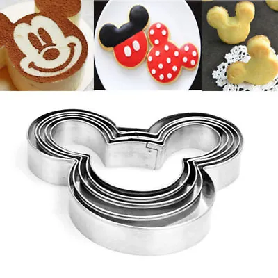 5Pcs Mickey Mouse Biscuit Cutter Mould Cake Cookies Pastry Mold DIY Baking Tool • £3.59