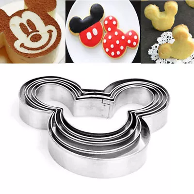 5Pcs Mickey Mouse Biscuit Cutter Mould Cake Cookies Pastry Mold DIY Baking Tool • £3.49