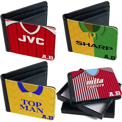Retro Football Shirt Wallet Bi Fold Coin Card Holder Personalised ALL TEAMS • £14.95