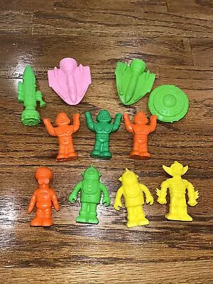 Vintage Lot Of 12 DIENER Space Aliens Robots Space Ships Rubber Erasers • $28.99