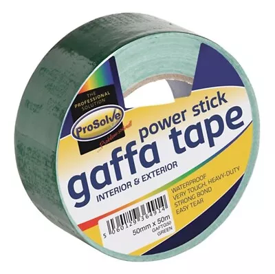 Gaffa Duct Tape GREEN Waterproof Gaffer Cloth Heavy Duty Easy Tear 50m X 50mm • £8.42