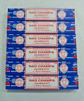 Original Blue Box Satya Nag Champa Incense Sticks: Lot Of 6 X 15 Gram Boxes = 90 • $9.95