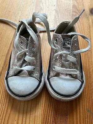 Rose Gold Infant Converse Trainers - Size 5 • £7