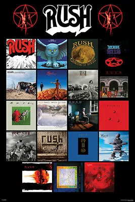 Rush Album Covers 24x36 Poster Rock Canada Fantasy Clockwork Angels Progressive! • £17.09