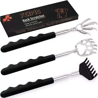 3 Pack Back Scratcher Metal Portable Telescoping Back ScratchersRubber Handles • $9.99