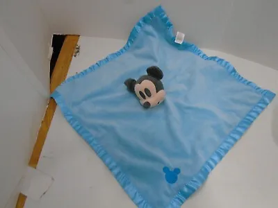 Disney Mickey Mouse Baby Lovey Security Blanket Blanket Blue Plush Soft 15 X15  • $14.99