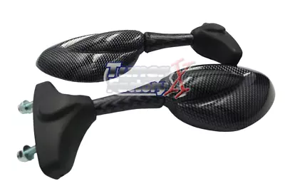 FIT YAMAHA YZF-R6 600R R R1 R6 FZR 600 1000 CARBON FIBER LOOK MIRRORS E9 Mark On • $18.99