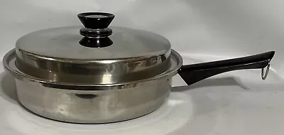 AMWAY QUEEN 3-Ply 18-8 Stainless Steel 10 3/4  Skillet Frying Pan W/ Lid EUC • $67.92