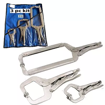 3pc Welding Clamp Fast Quick Release Fastener C Clamps Grips 150mm - 450mm 6-18  • £17.99