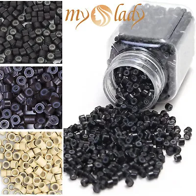 6mm/5mm Micro Ring Links Beads Silicone Lined For I Tip Human Hair Extensions US • $5.52